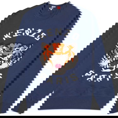 Пуловер KENZO Men's Lucky Tiger Crew Sweat Midnight Blue Тъмно синьо | FE58SW0104MF-77, 0