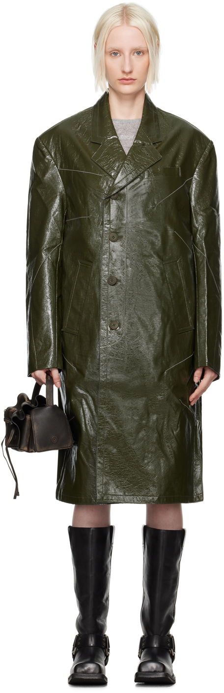 Палта Andersson Bell Green Mauer Faux-Leather Coat Зелено | awa637m, 0
