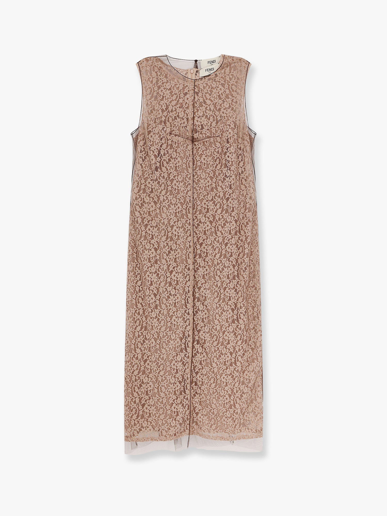 Pокля FENDI Fendi Lace Midi Dress Бежово | FDD298AUP7F1T47, 0