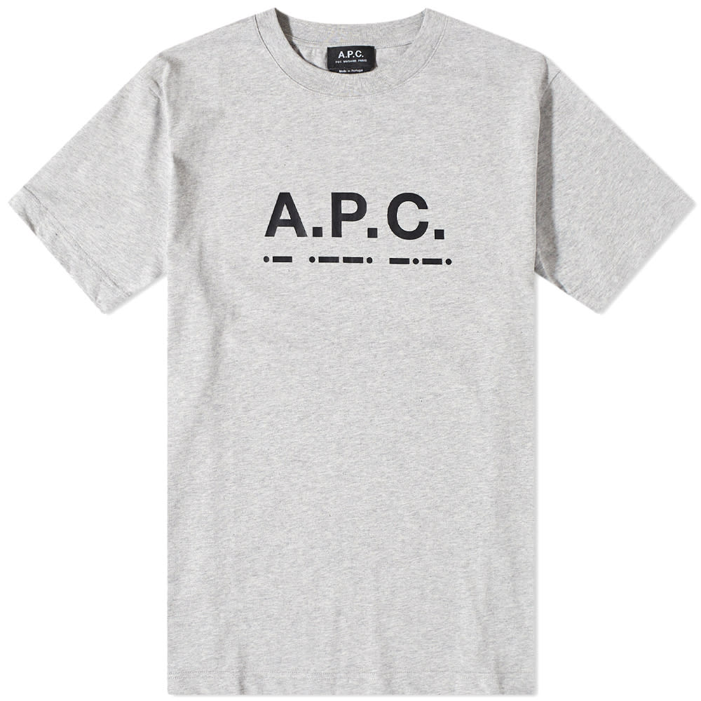 Тениска A.P.C. Sven Morse Code Logo Tee Сиво | CODEU-M26199-PLA, 0