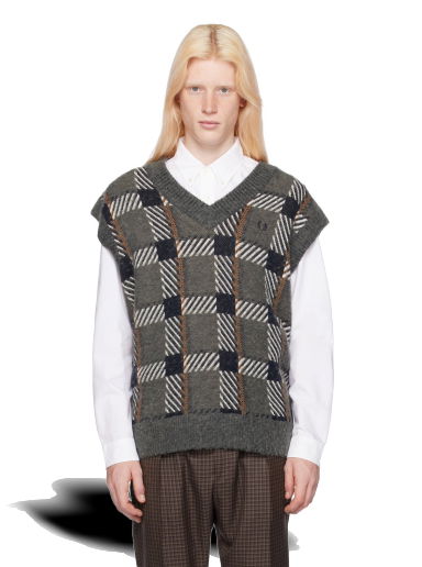 Пуловер Fred Perry Glitch Vest Сиво | K6530-638