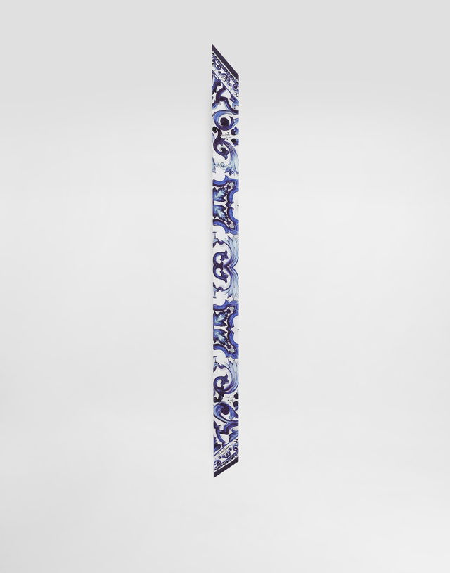 Dolce & Gabbana Majolica Print Silk Twill Bandeau