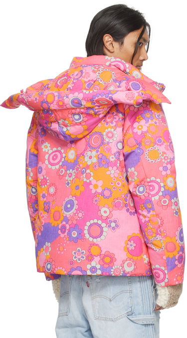Пухо яке ERL Floral Print Down Jacket Розово | ERL07C103, 2