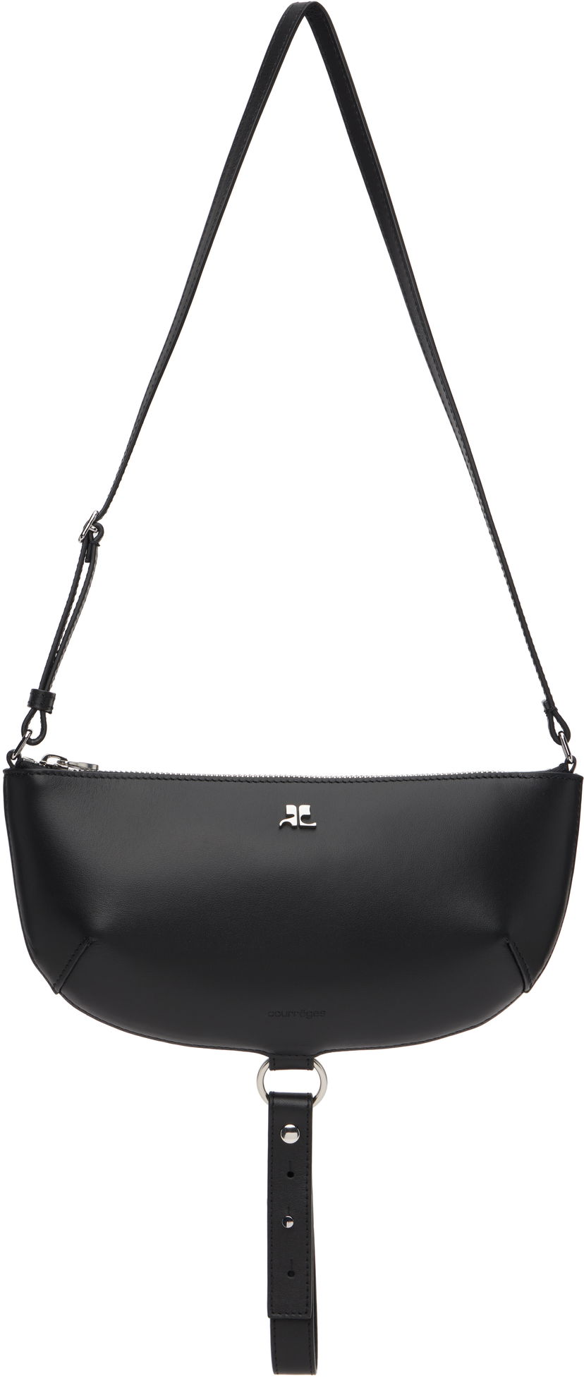 Чанта през рамо Courrèges Courrèges Holy Eclipse Leather Shoulder Bag Черно | 325GSA190CR0065