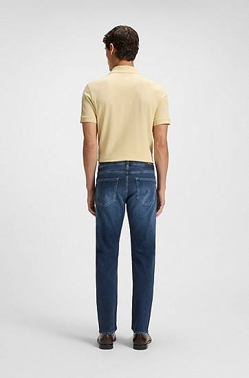 Дънки BOSS Delaware slim-fit jeans in soft-touch denim Синьо | 50549814, 1