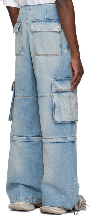 Карго панталони We11done We11done Faded Denim Zip-off Cargo Pants Синьо | WD-DP0-25-393-M-SK, 2