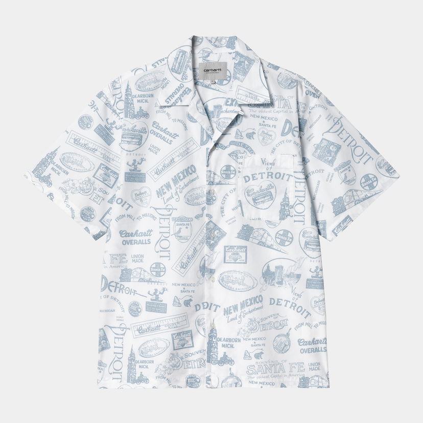 Риза Carhartt WIP Carhartt WIP S/S State Souvenir Shirt Бяло | I034550_9
