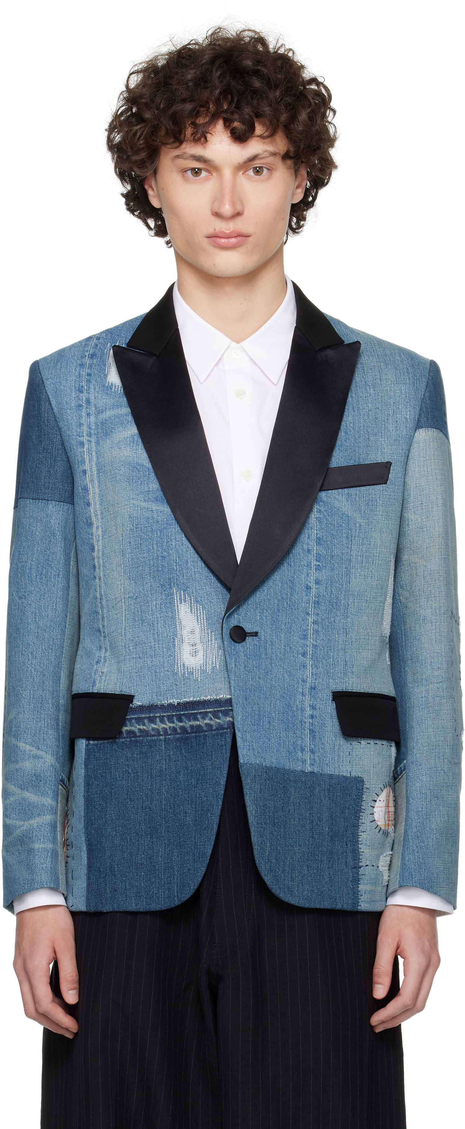 Яке Junya Watanabe Junya Watanabe Patchwork Denim Blazer Синьо | WO-J012-051, 0