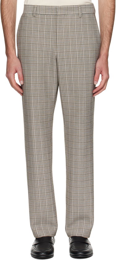 Панталони BOSS BOSS Relaxed-Fit Checked Stretch Trousers Кафяво | 50546061, 0