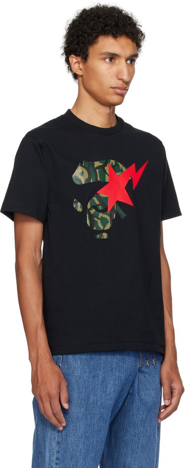 Тениска BAPE Trial Camo Ape Face STA T-Shirt Черно | 001TEL301035M, 1