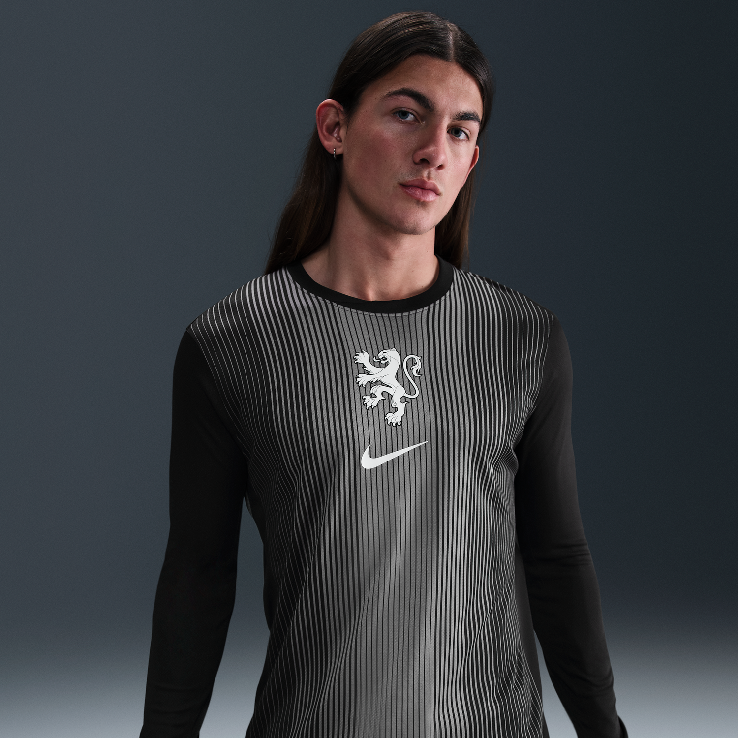 Фланелка Nike Netherlands 2025/26 Stadium Dri-FIT Replika Long Sleeve Goalkeeper Soccer Jersey Черно | HQ1129-010, 0