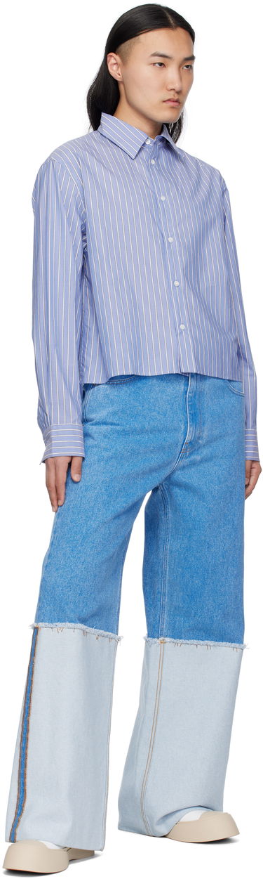 Риза Marni Marni Poplin Stripe Cropped Shirt Синьо | CUMU0337S0 UTC455, 3