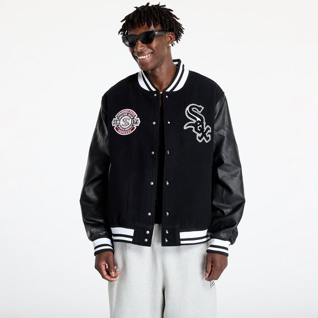 Chicago White Sox MLB Patch Varsity Jacket UNISEX Black/ Black