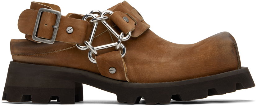 Облекло Acne Studios Acne Studios Leather Buckle Mules Кафяво | BD0342-