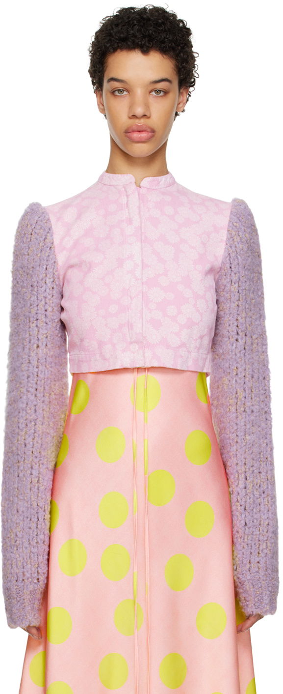 Pокля ERL ERL Floral Cropped Jacket Розово | ERL06J103, 0