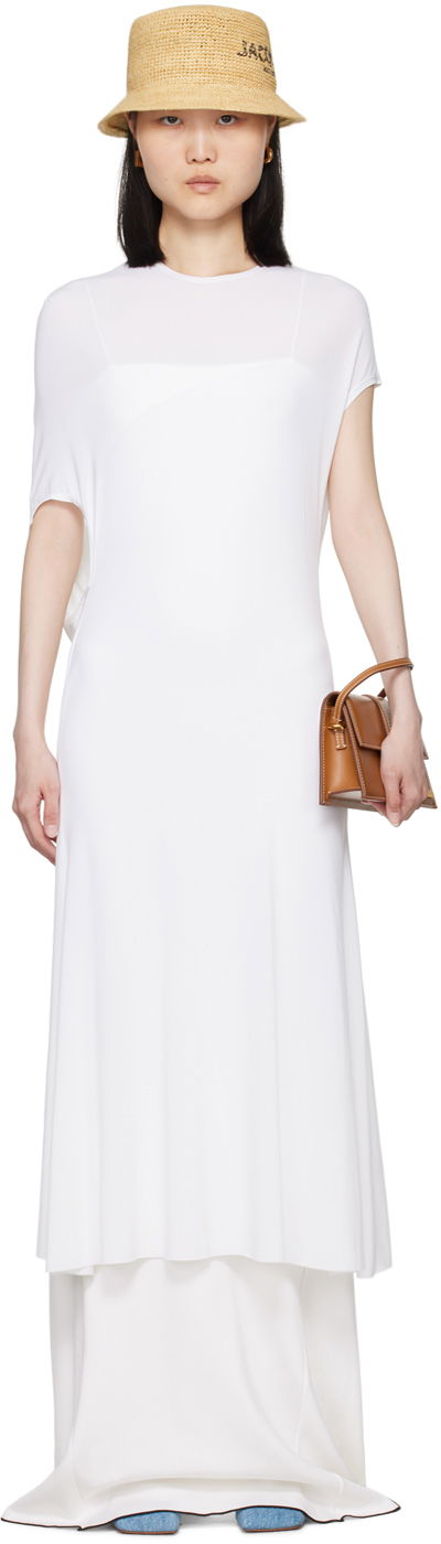 Pокля Jacquemus White La Casa 'La robe Salerno' Midi Dress Бяло | 24H243DR193-1674, 0