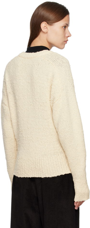 Пуловер TOTEME Textured Knit V-Neck Sweater Бяло | 224-5106-324, 2