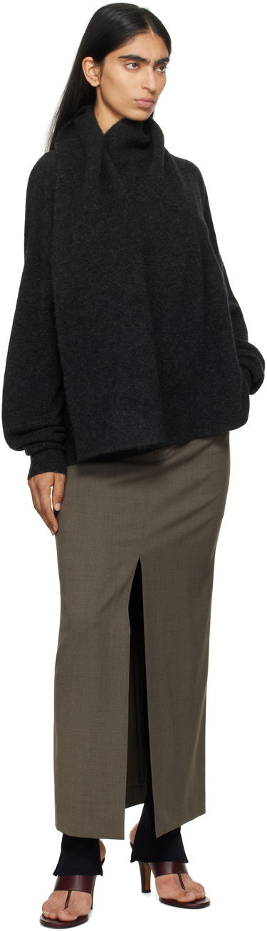 Пуловер TOTEME TOTEME Draped Scarf Knit Sweater Сиво | 244-WRT0368-YA0099, 3