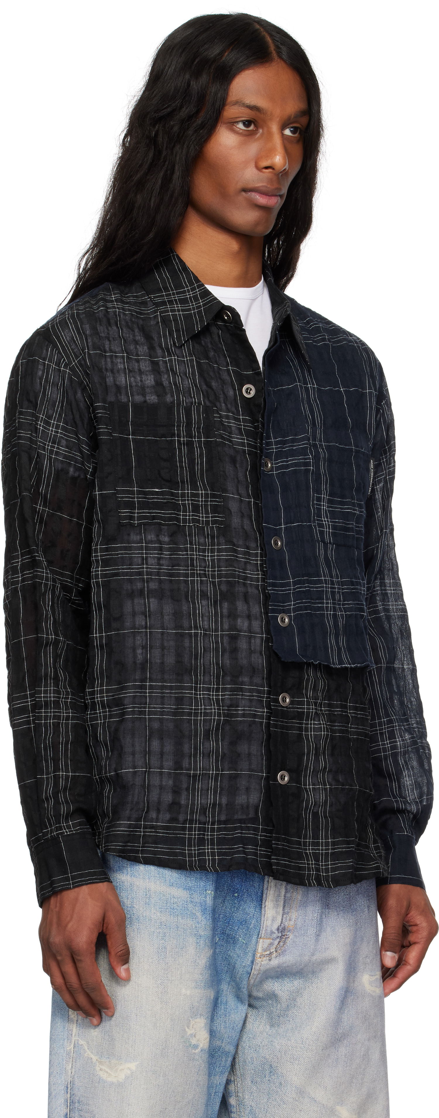 Риза Andersson Bell Andersson Bell Check Layered Shirt Черно | atb1275m, 1