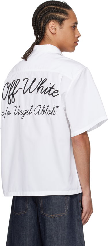 Риза Off-White Off-White Script Summer Shirt Бяло | OMGG002C99FAB0030110, 2