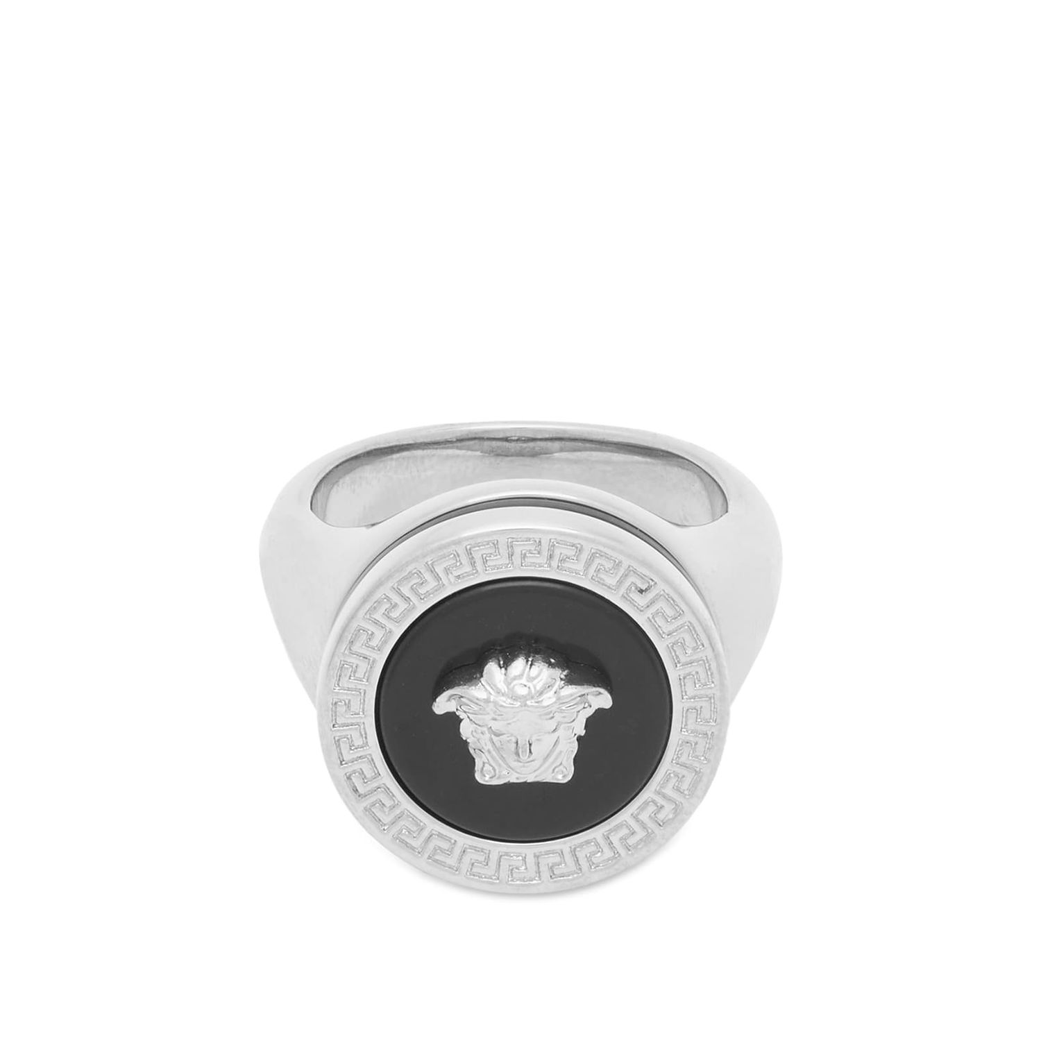 Пръстен Versace Enamel Medusa Ring in Palladium Black Черно | DG57285-DJMR-4J750, 0