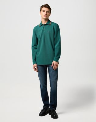 Поло тениска Wrangler Wrangler Long Sleeve Regular Polo Shirt Зелено | 112371507:XXL, 1