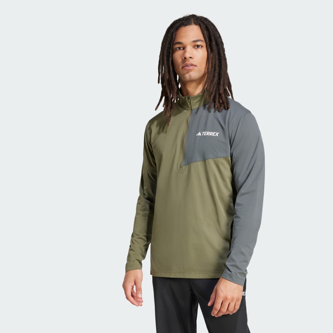 Суитчър adidas Performance Terrex Multi Climacool 1/2 Zip Long Sleeve Top Зелено | JE0387, 0