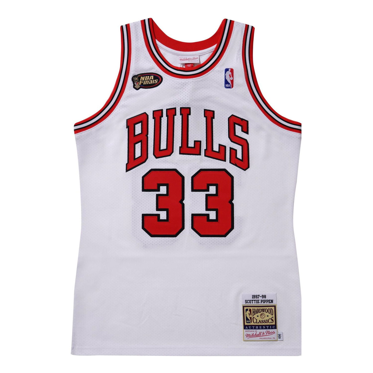 Фланелка Mitchell & Ness Chicago Bulls Pippen #33 Basketball Jersey Бяло | AJY44952-CBU97SPIWHIT, 0