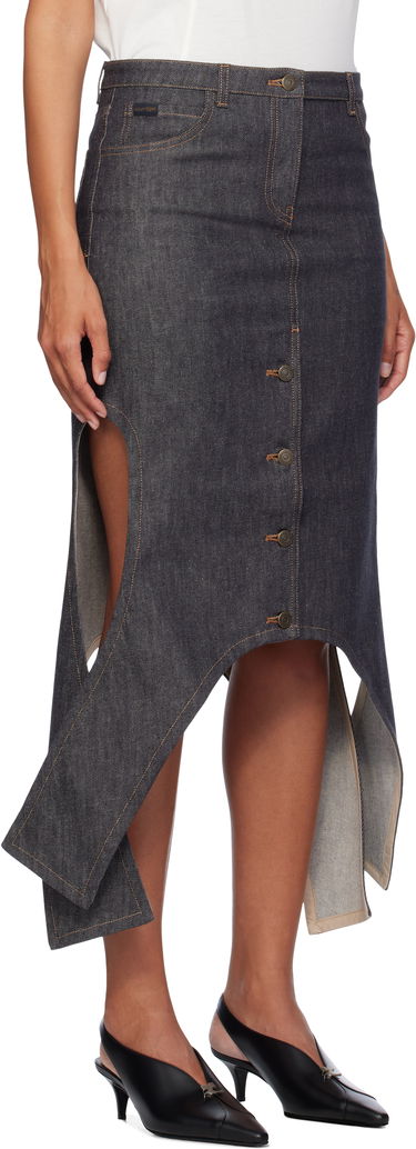 Пола Courrèges Courrèges Midi Denim Skirt Синьо | 424DJU206DE0035, 1