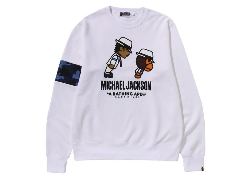 Суитчър BAPE BAPE x Michael Jackson Baby Milo Crewneck White Бяло | 2J73-113-901