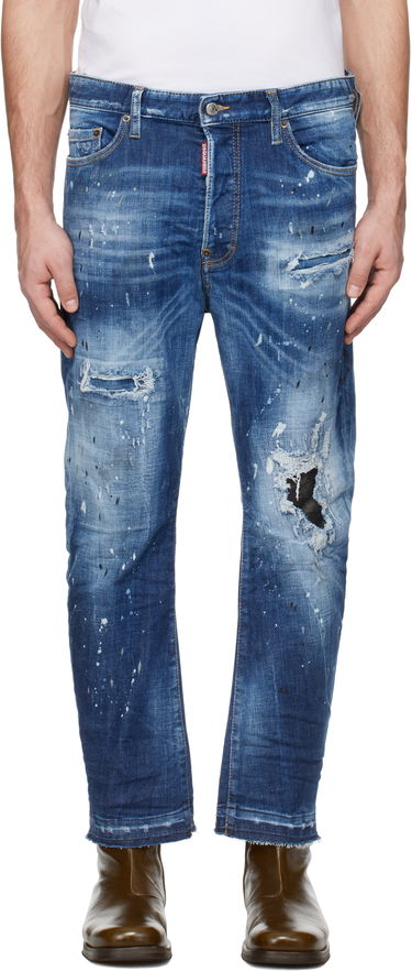 Дънки DSQUARED2 Dsquared2 Medium Ripped Wash Bro Jeans Синьо | S74LB1634_S30872, 0