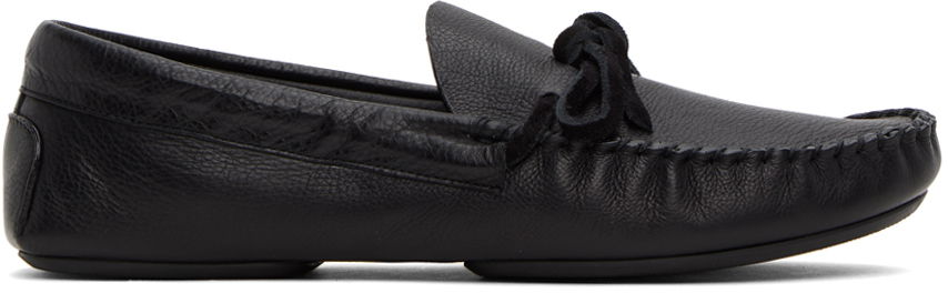 Кецове и обувки The Row Lucca Leather Loafers Черно | F1368-L74, 0