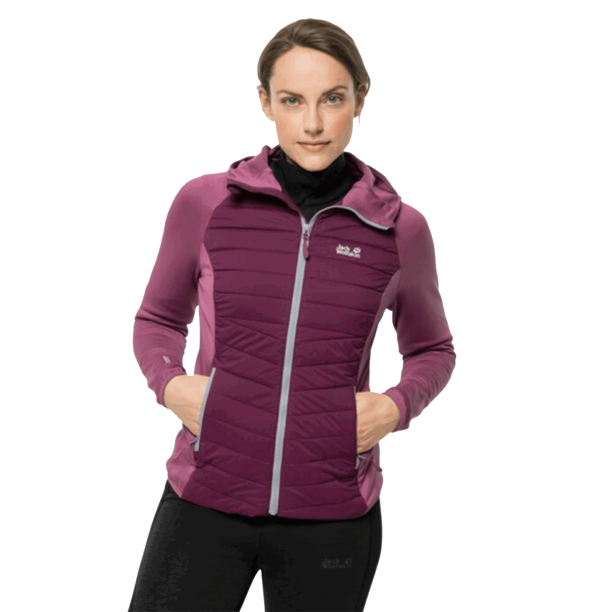 Пухо яке Jack Wolfskin CROSSING PEAK Hybrid Hooded Fleece Quilted Jacket Бургунди | 1709052-2094, 0