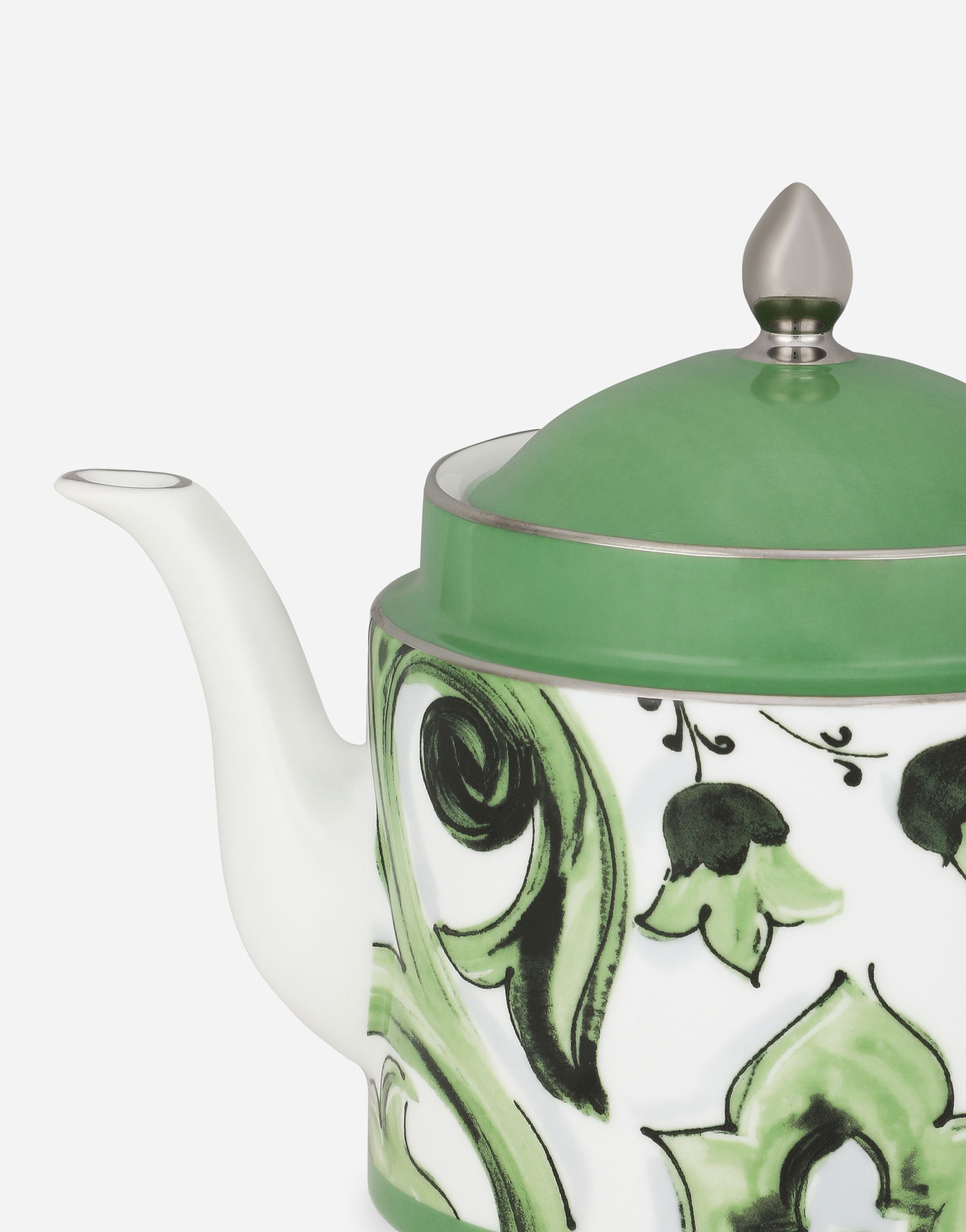 Домашен декор Dolce & Gabbana Porcelain Teapot With Floral Pattern Зелено | TC0127TCA39UV001, 1