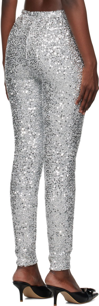 Клинове We11done We11done Sequined Leggings Металик | WD-LE3-23-246-W-SV, 2