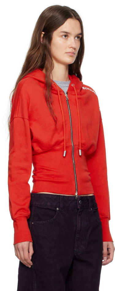 Суитчър Eckhaus Latta Eckhaus Latta Snatched Zip-Up Hoodie Червено | 4000-EL-PF25-R -, 1
