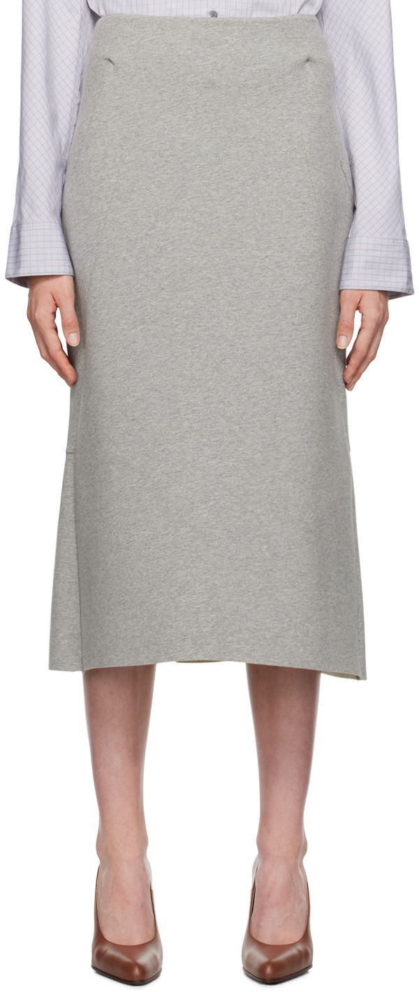 Пола Dries Van Noten Neoprene Tailored Skirt Сиво | 242-011175-9622