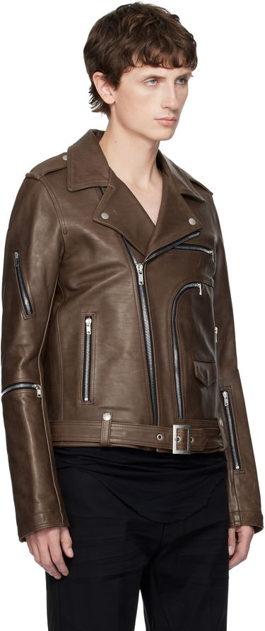 Яке Rick Owens Concordians Bauhaus Stooges Leather Jacket Кафяво | RR02E1702 LHOSJP, 1