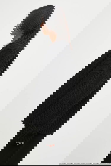 Пуловер VETEMENTS VETEMENTS Cable Knit V-Neck Sweater Черно | UH76KN600B, 4