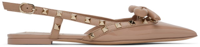 Valentino Garavani Rockstud Bow Slingback Ballerina Flats