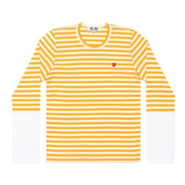 Тениска Comme des Garçons COMME des GARCONS PLAY Long Sleeve Striped T-Shirt Жълто | AZ-T319-051-2