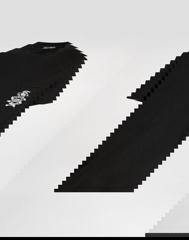 Тениска Dolce & Gabbana Dolce & Gabbana Cotton T-shirt With Embroidery Черно | G8RA2ZG7PZEN0000, 0