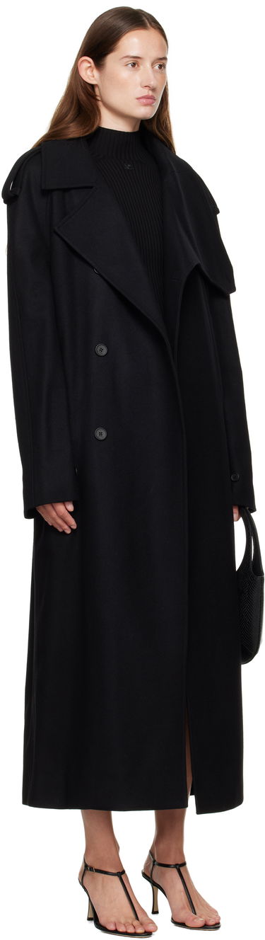 Тренчкот Courrèges Courrèges Oblique Wool Trench Coat Черно | 325CMA236WO0036, 1
