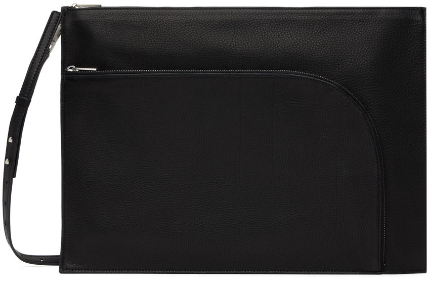 Чанта през рамо Rick Owens Rick Owens Leather Work Bag Черно | RA01C0219 LC, 0