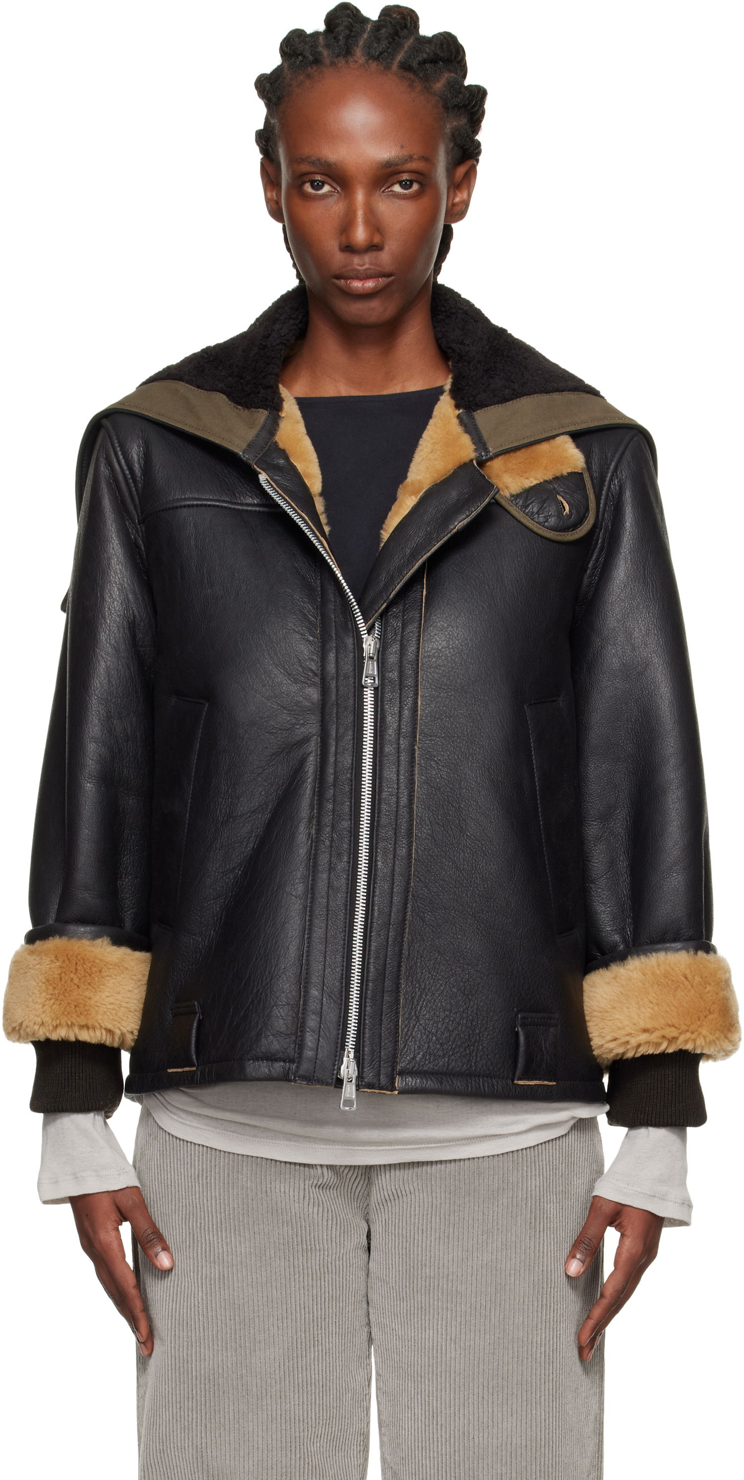 Яке OUR LEGACY Our Legacy Blizzard Shearling Leather Jacket Черно | W4259BN, 0