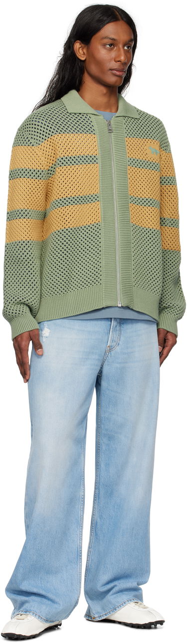 Яке MAISON KITSUNÉ Maison Kitsuné Striped Mesh Blouson Jacket Зелено | OM02136KT1125, 3