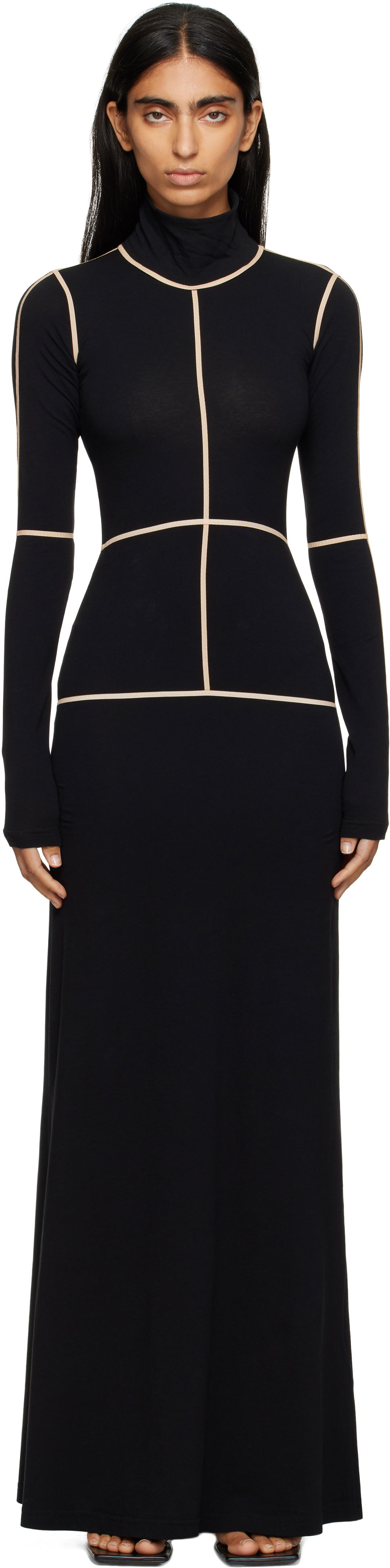 Pокля Maison Margiela MM6 Maison Margiela Taped Seam Maxi Dress Черно | S52DG0028 M20125, 0