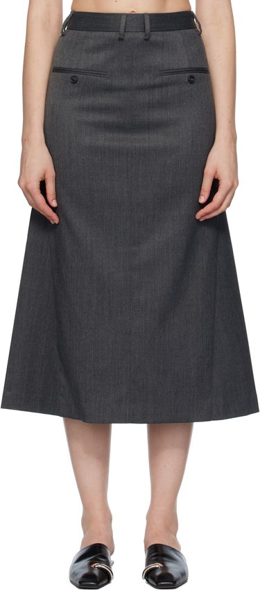 Пола Maison Margiela MM6 Maison Margiela Tailored Midi Skirt Сиво | S52MI0021 S47848, 0