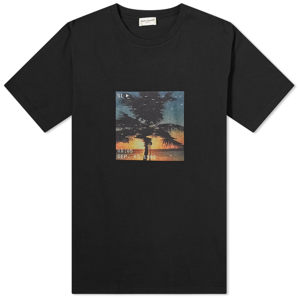 Тениска Saint Laurent Palm Photo Print Tee Черно | 652565-Y36AD-1068, 0