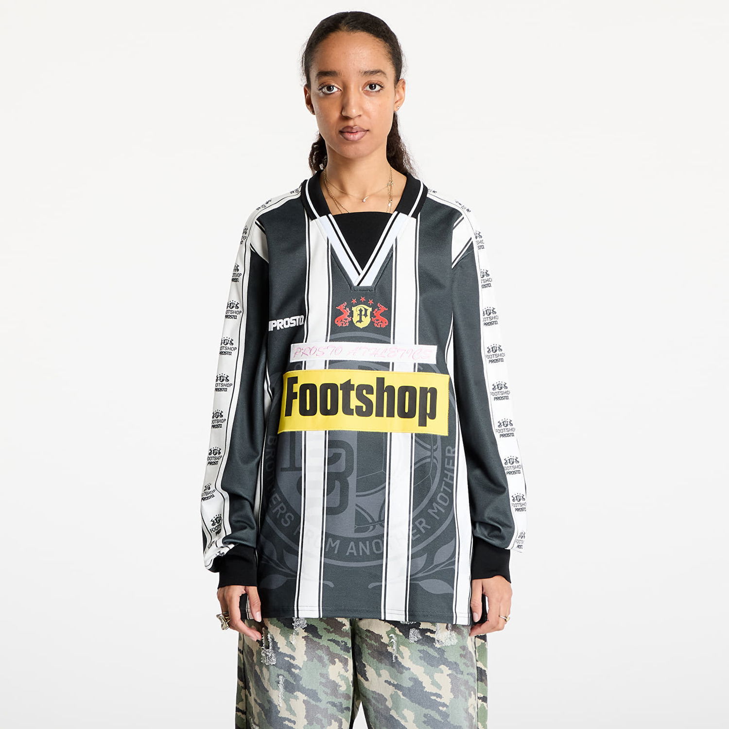 Фланелка Footshop FTSHP x PROSTO Striped Longsleeve Jersey Черно | FTSHP_414, 1